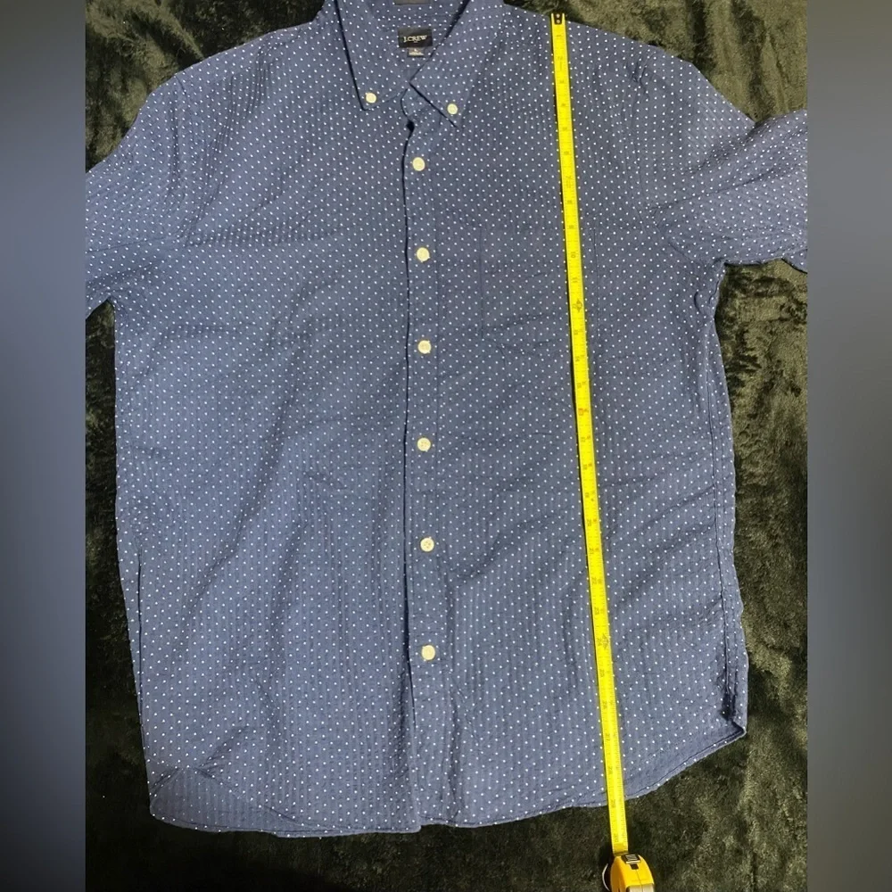 J. Crew Blue Casual Button Down Shirt with Geometric Pattern